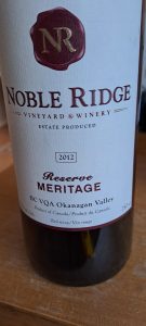 Noble Ridge, Reserve Meritage, 2012, Okanagan Valley, Canada 6 Noble Ridge, Reserve Meritage, 2012, Okanagan Valley, Canada